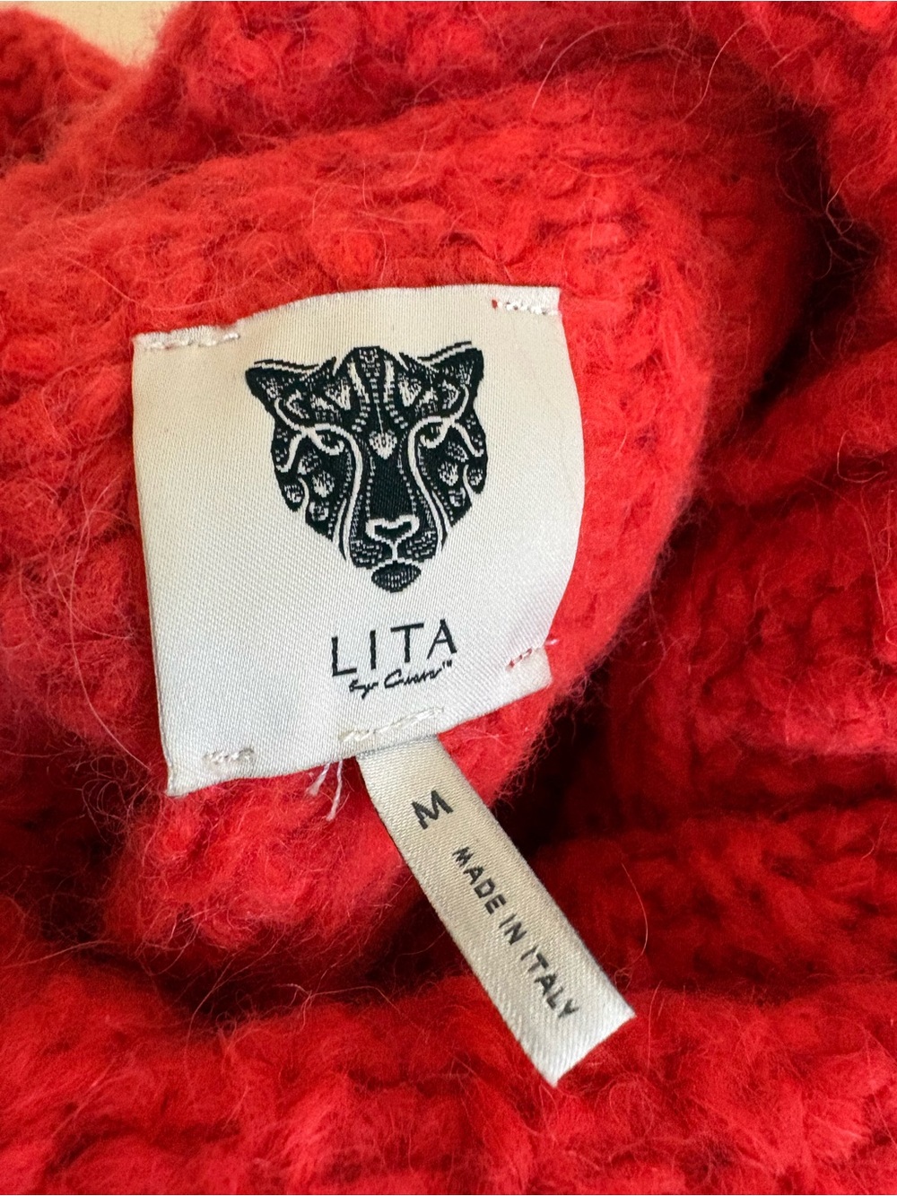 Cozy Lita orange Oversized Chunky Turtleneck Alpaca Knit Sweater sz Med - Picture 3 of 4